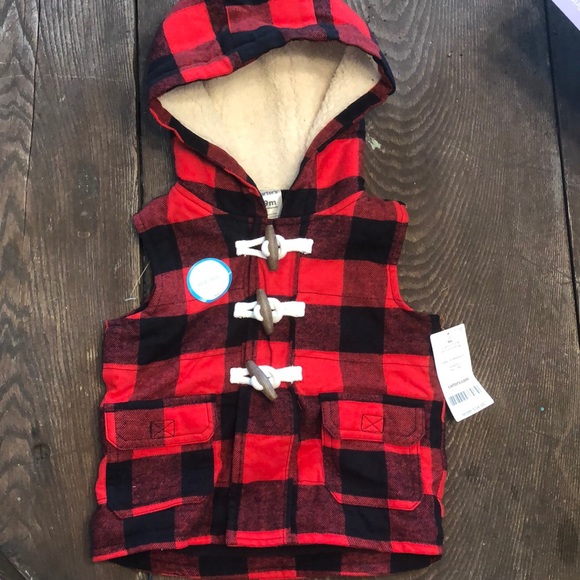 carter's buffalo plaid vest